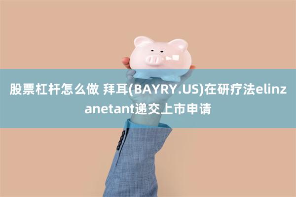 股票杠杆怎么做 拜耳(BAYRY.US)在研疗法elinzanetant递交上市申请