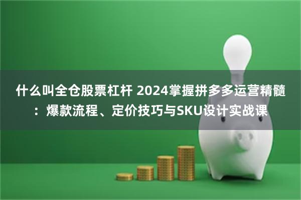 什么叫全仓股票杠杆 2024掌握拼多多运营精髓：爆款流程、定价技巧与SKU设计实战课