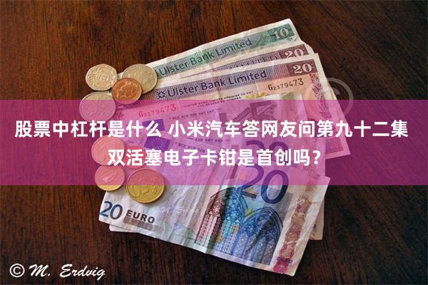 股票中杠杆是什么 小米汽车答网友问第九十二集 双活塞电子卡钳是首创吗？