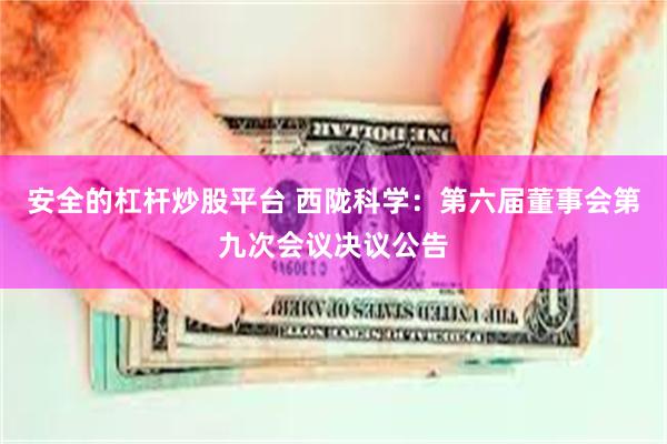 安全的杠杆炒股平台 西陇科学：第六届董事会第九次会议决议公告
