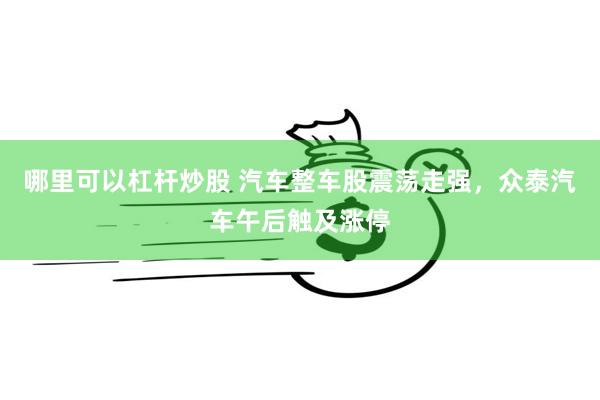 哪里可以杠杆炒股 汽车整车股震荡走强，众泰汽车午后触及涨停